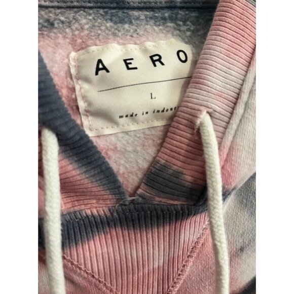 AEROPOSTALE Tie-Dye Cropped Pull Over Hoodie Size L - Picture 2 of 3